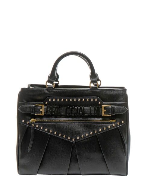 BRACCIALINI GISELLE Borsa tote con logo metallico nero - Borse Donna