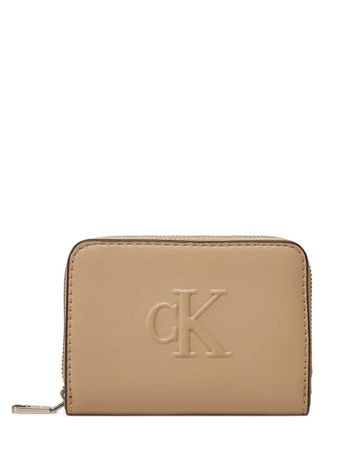 CALVIN KLEIN SCULPTED Med Portafoglio zip around crockery - Portafogli Donna