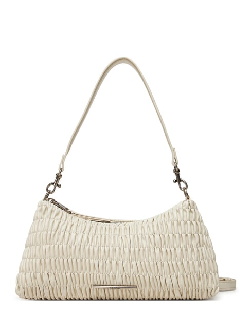 CALVIN KLEIN ROUCHED Borsa a spalla, con tracolla chalk - Borse Donna