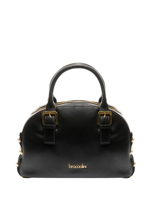 BRACCIALINI NORA Borsa a bauletto pelle con fibbie nero - Borse Donna