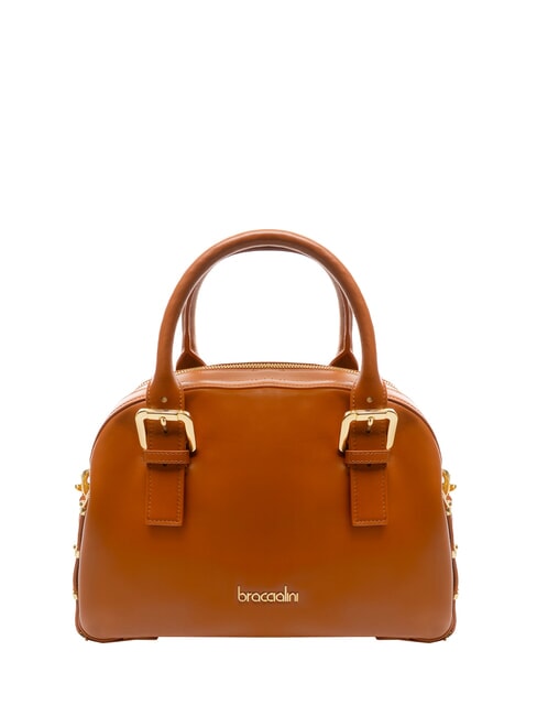 BRACCIALINI NORA Borsa a bauletto pelle con fibbie marrone - Borse Donna
