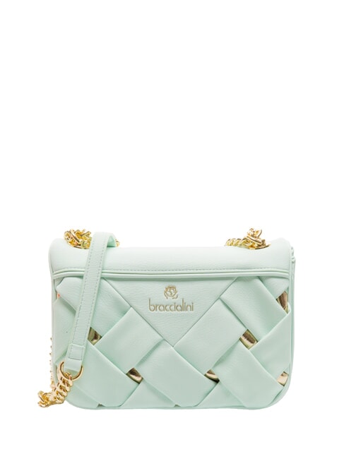 BRACCIALINI ICONS Borsa intrecciata a tracolla celeste - Borse Donna