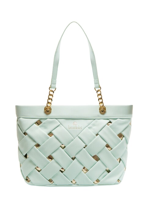 BRACCIALINI ICONS Borsa shopping intrecciata celeste - Borse Donna