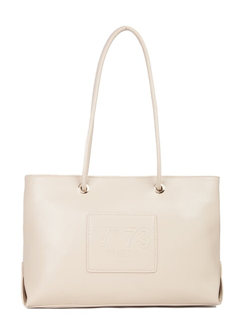 V73 NINETTE Borsa shopping logo in rilievo beige - Borse Donna