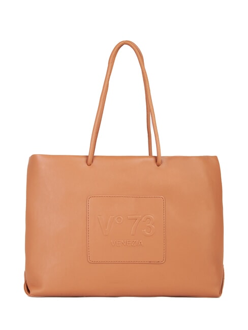 V73 NINETTE Borsa shopping logo in rilievo cuoio - Borse Donna