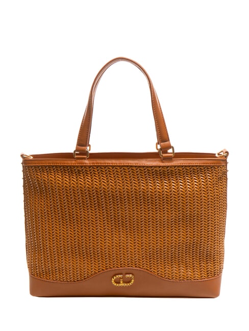 GAUDÌ DELIA Borsa shopping intrecciata tan - Borse Donna