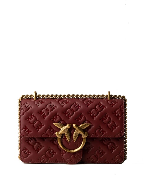 PINKO LOVE ONE MINI Mini Bag a spalla / a tracolla bordeaux merlot-antique gold - Borse Donna