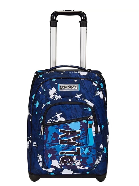 SEVEN SPOTTYBLUE Zaino trolley fisso 2 ruote azur - Zaini con carrello