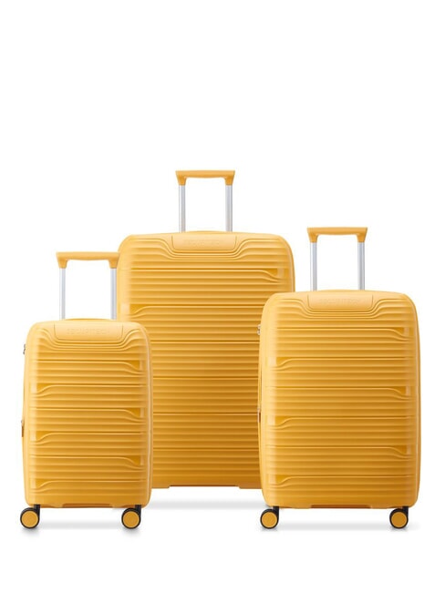 DELSEY SECURITECH DUNE Set 3 trolley: cabin, medio, grande espandibili giallo - Set Trolley