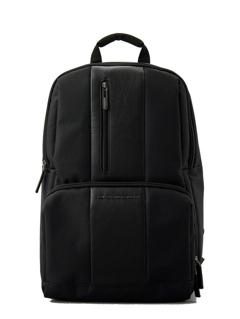 PIQUADRO BRIEF ECOLOGICA TECH Zaino tessuto riciclato con placca USB, porta pc 15.6" Nero - Zaini da lavoro porta PC