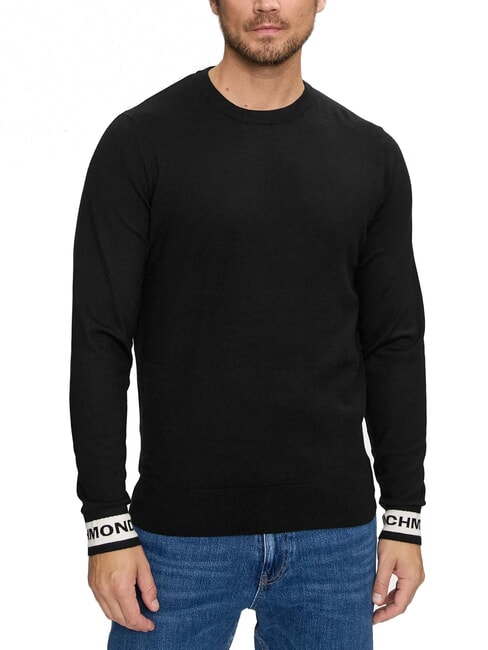 RICHMOND X ARTUSO Maglione con polsini logati black2 - Maglie Uomo