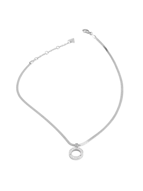GUESS CIRCLE LIGHTS Collana con ciondolo SILVER - Collane