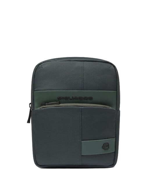 PIQUADRO WOLLEM Borsello porta ipad mini tessuto e pelle VERDE - Tracolle Uomo