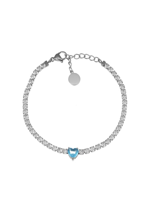 AMEN ACCIAIO Bracciale con zirconi e cuore silver - Bracciali Donna