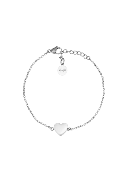 AMEN ACCIAIO Bracciale in acciaio con cuore silver - Bracciali Donna