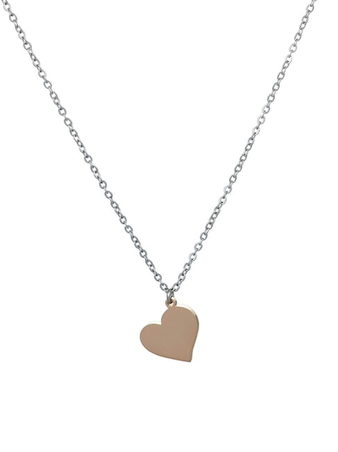 AMEN ACCIAIO Collana con cuore acciaio/rose - Collane