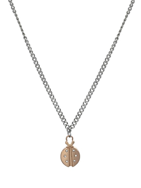 AMEN ACCIAIO Collana con coccinella acciaio/rose - Collane