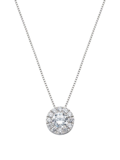 AMEN DIAMONDS Collana in argento pendente rotondo rodio - Collane