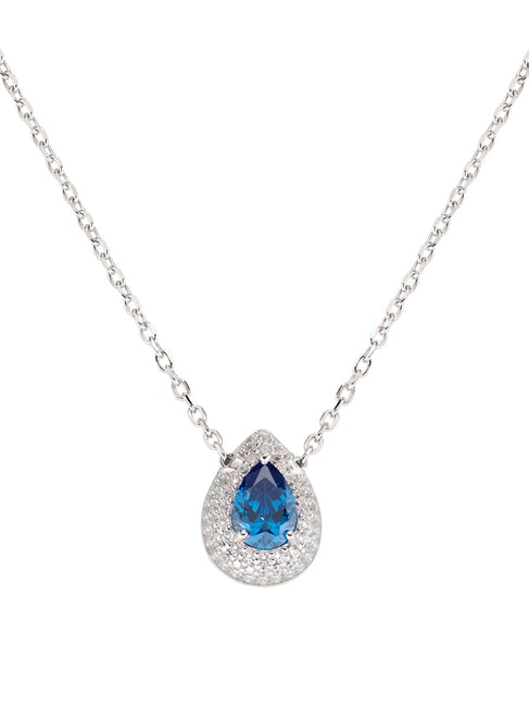 AMEN DIAMONDS Collana in argento goccia zirconi rodio - Collane