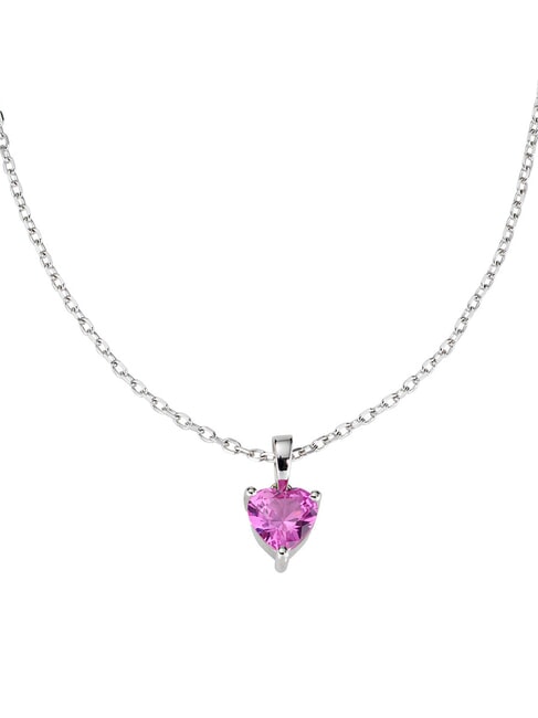 AMEN AMORE Collana pendente cuore colorato rodio - Collane