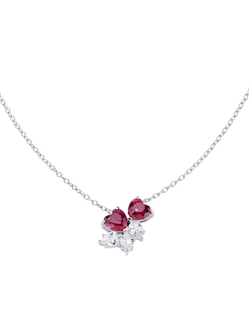 AMEN AMORE Collana due cuori con zirconi rodio - Collane
