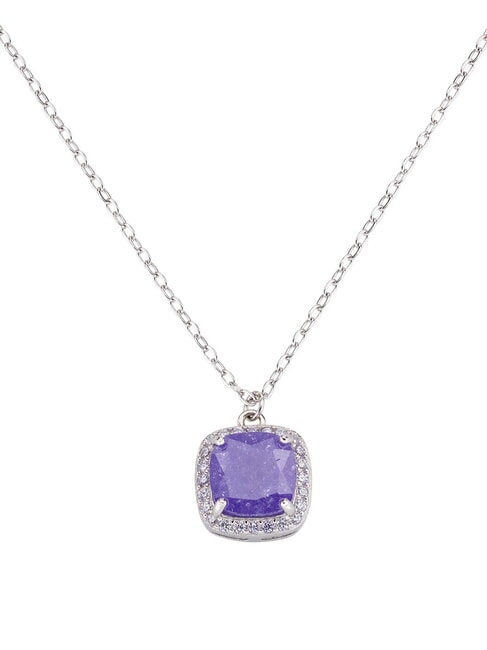 AMEN ICY DIAMONDS Collana con pendente quadrato rodio - Collane