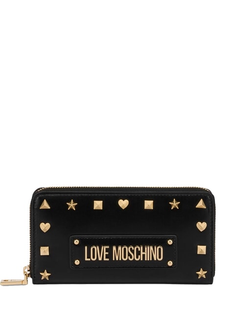 LOVE MOSCHINO BORCHIE Portafoglio zip around Nero - Portafogli Donna