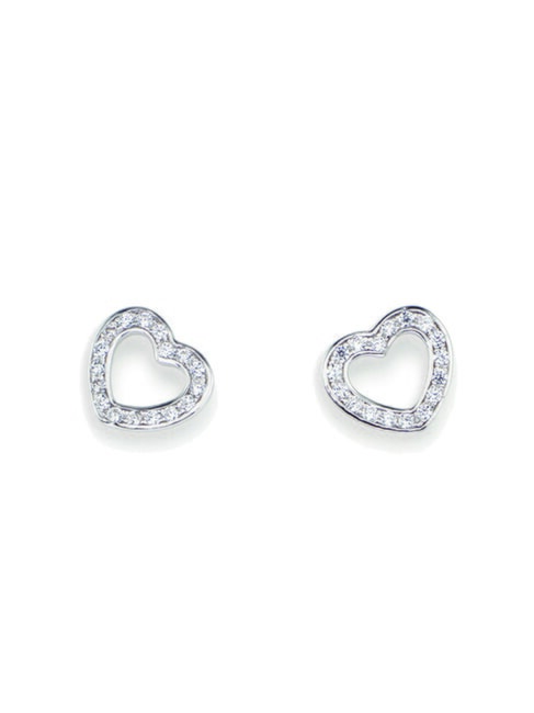 AMEN DIAMONDS Orecchini mini cuori rodio - Orecchini