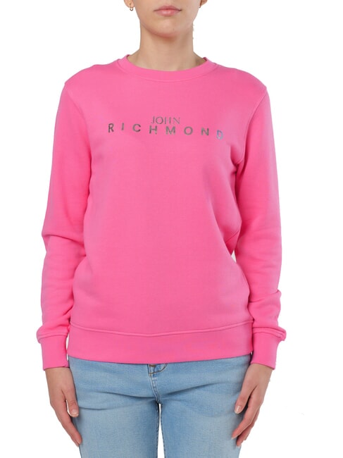 JOHN RICHMOND HABID Felpa girocollo in cotone barbie - Felpe Donna