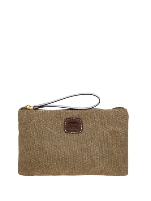 BRIC’S SORRENTO Pochette in canvas con polsierina cacao - Borse Donna
