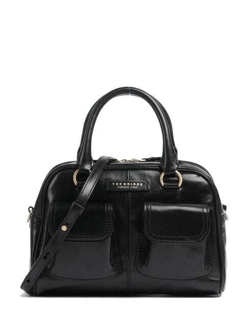 THE BRIDGE FLORA Borsa bauletto in pelle con tasche Nero Oro - Borse Donna