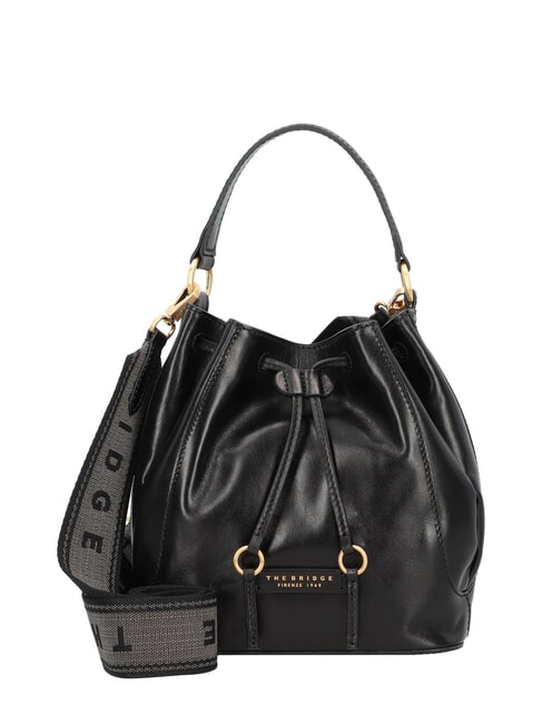THE BRIDGE FIAMMETTA Borsa a secchiello in pelle Nero Oro - Borse Donna