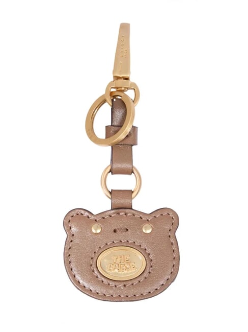 THE BRIDGE DUCCIO Portachiavi con charm orsetto in pelle oyster abb. oro - Portachiavi