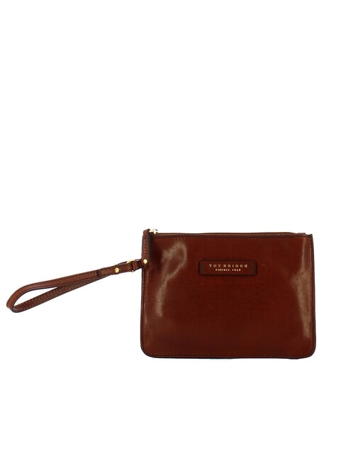THE BRIDGE LEDA Pochette in pelle con polsierina MARRONE - Borse Donna