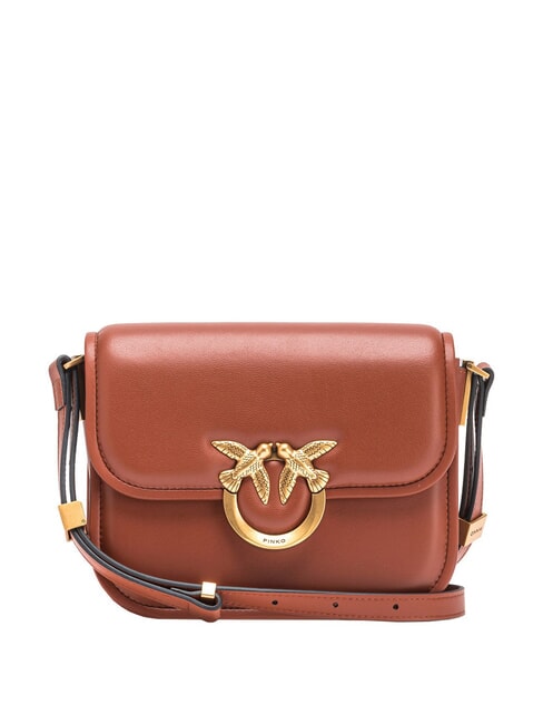 PINKO LOVE BOX Borsa mini in nappa con flap arabo-antique gold - Borse Donna