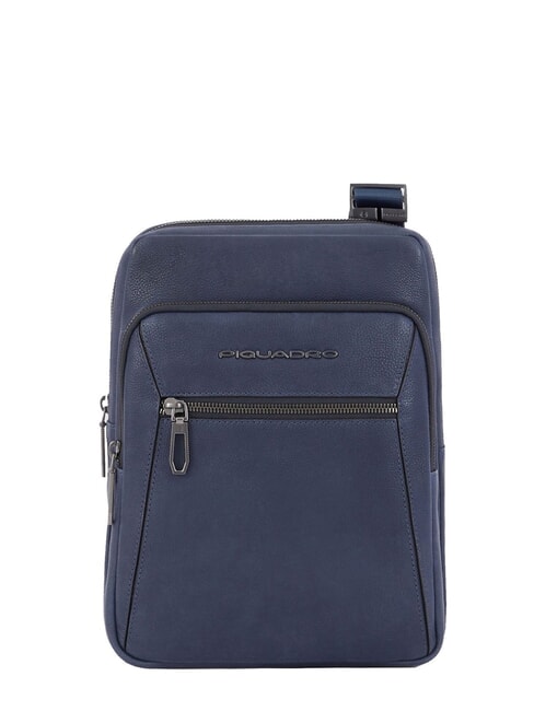 PIQUADRO RHINO Borsello in pelle porta iPad 11" blu - Tracolle Uomo