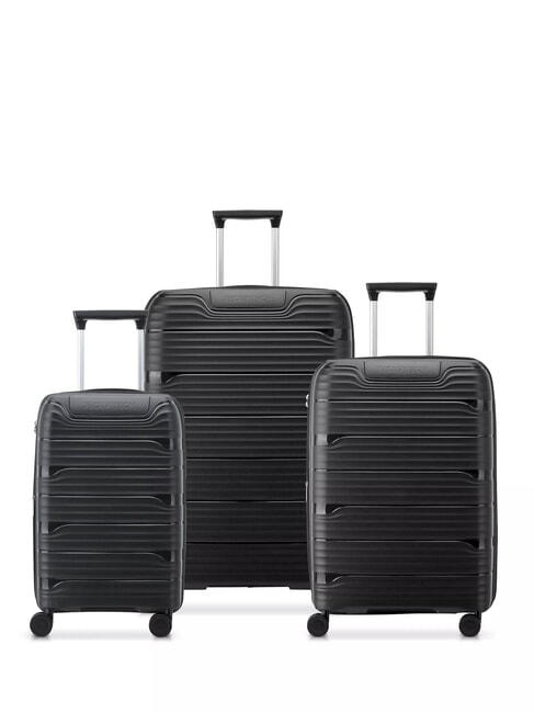 DELSEY SECURITECH DUNE Set 3 trolley: cabin, medio, grande espandibili Nero - Set Trolley
