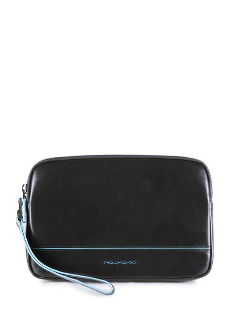 PIQUADRO BLUE SQUARE Pochette in pelle con polsierina Nero - Tracolle Uomo