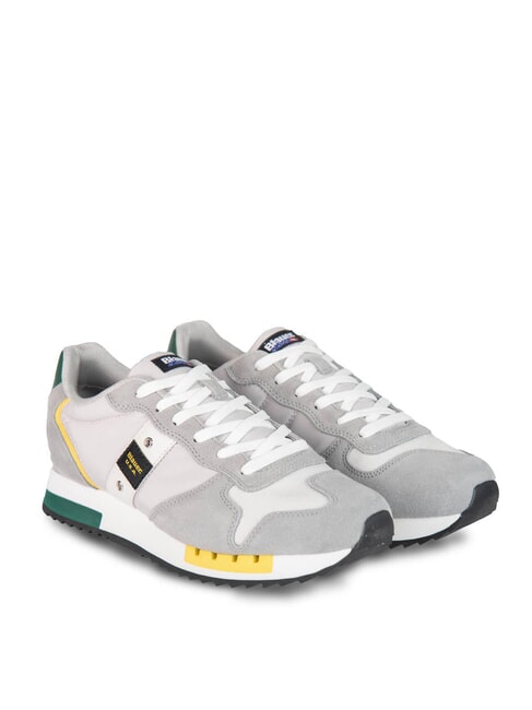 BLAUER QUEENS Sneakers running white/green - Scarpe Uomo