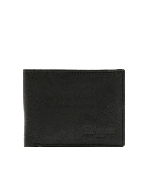 BLAUER FIRSTCLASS Portafoglio in pelle con flap e monete NERO - Portafogli Uomo