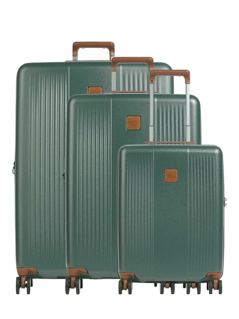 BRIC’S FERRARA Set 3 trolley: cabin, medio e gra espandibili verde - Set Trolley