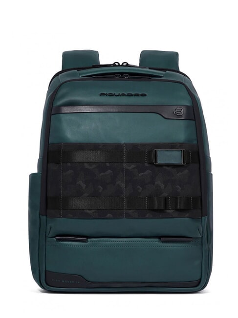 PIQUADRO FXP Zaino porta PC 14" in pelle VERDE - Zaini da lavoro porta PC