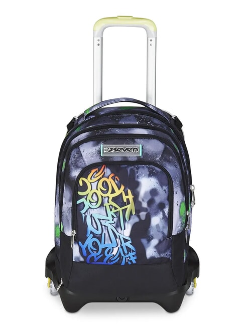 SEVEN PAINT BOY JACK 3WD Trolley 2 Zaini sganciabili, 3 ruote Nero - Zaini con carrello