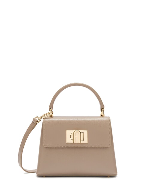 FURLA 1927 Mini bag a mano, con tracolla, in pelle stucco gray - Borse Donna