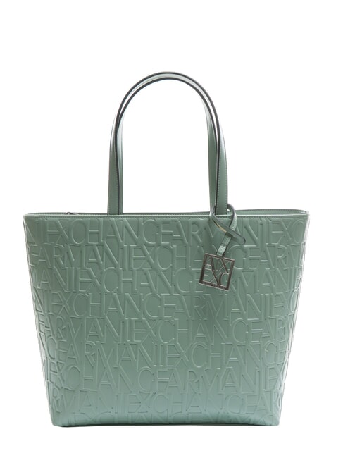 ARMANI EXCHANGE LOGO EMBOSSED Shopping bag sage - Borse Donna