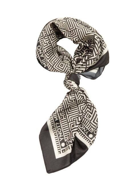 YNOT STAMPA ALL OVER Foulard quadrato in seta noir - Sciarpe