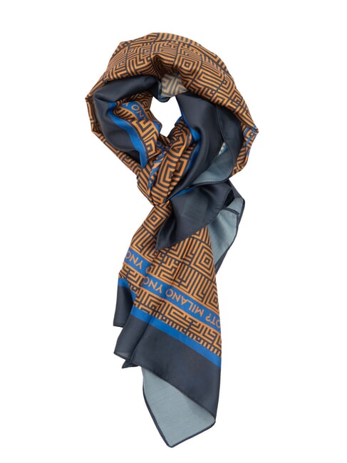 YNOT STAMPA ALL OVER Foulard rettangolare in seta mustard - Sciarpe