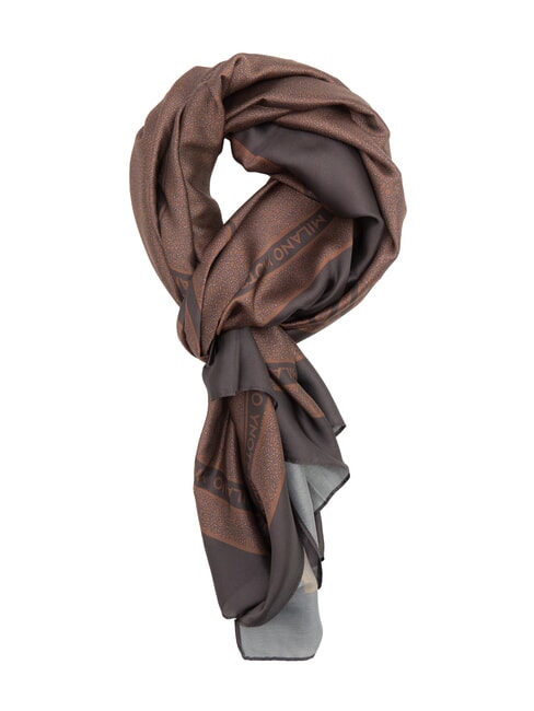 YNOT STAMPA ALL OVER Foulard rettangolare in seta wine - Sciarpe