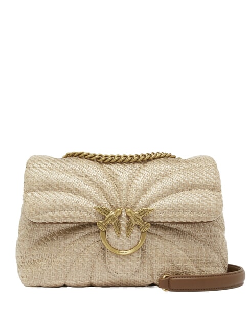 PINKO LOVE PUFF CLASSIC Borsa a tracolla beige-grigio fumo-antique gold - Borse Donna