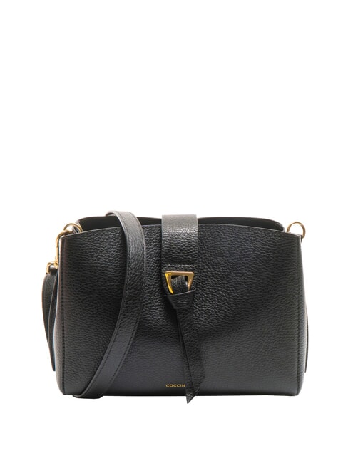 COCCINELLE ALBA Borsa a tracolla in pelle martellata Nero - Borse Donna